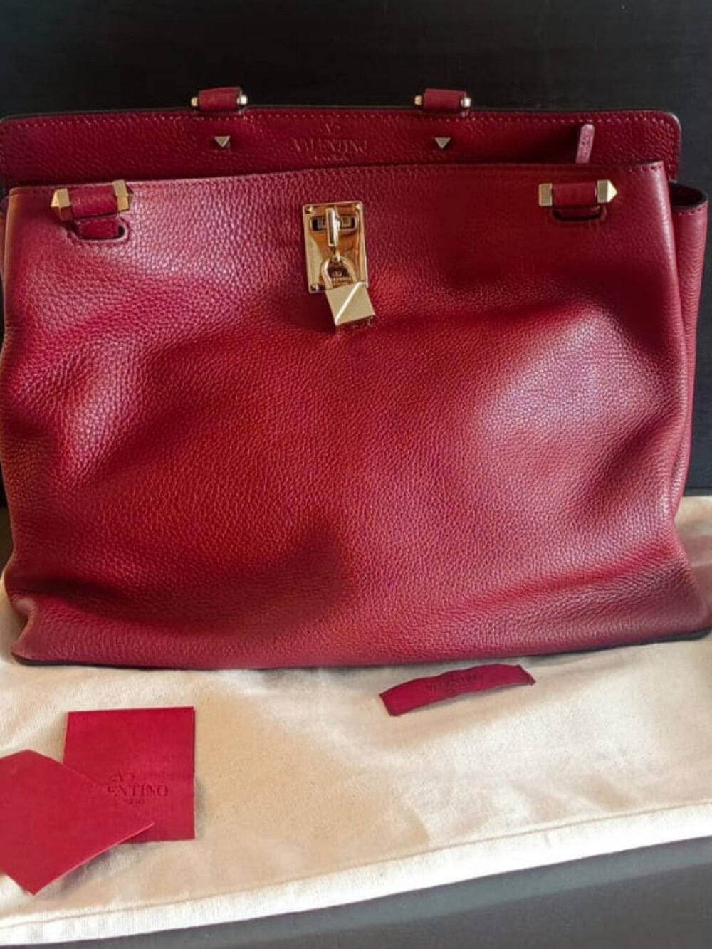 Valentino Large pebbled leather bag